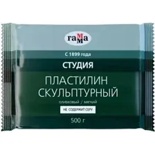 Пластилин скульптурный ГАММА Студия 2.80.Е050.004 (500г, оливковый, мягкий)