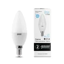 Лампа Gauss Elementary Candle E14 8W 6500K / 33138