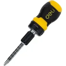 Отвертка Deli EDL626010 (черный/желтый)