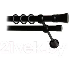 Карниз для штор Lm Decor Гиро 071 2р гладкий 25/19мм (черный матовый, 2.8м)