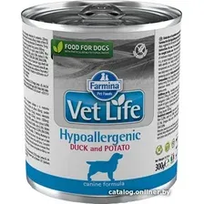 Консервированный корм для собак Farmina Vet Life Hypoallergenic Duck and Potato Wet Food Canine (Утка с картофелем для собак страдающих пищевой аллергией) 0.3 кг