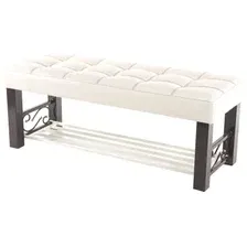 Банкетка AMC Lux 5 с полкой кожзам коричневый/бежевый/бежевый 5.1Б120233