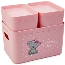Набор органайзеров Berossi Mommy love 22.5x15.5x19.5см (нежно-розовый)