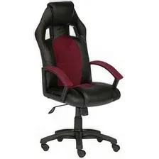 Игровое (геймерское) кресло TetChair Driver (экокожа/ткань, черный/бордовый)