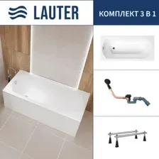 Ванна Lauter Haven 150 /21202005 (с ножками и сифоном 21Y11021 матовый черный)