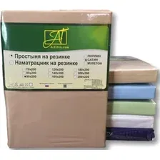Простыня Альвитек Сатин однотонный на резинке 90x200x25 ПР-СО-Р-090-МОК (мокко)