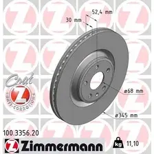Тормозной диск ZIMMERMANN 100.3356.20 вентилируемый , передняя ось