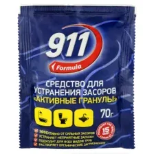 Средство для удаления засоров 911 активные гранулы, 70 г