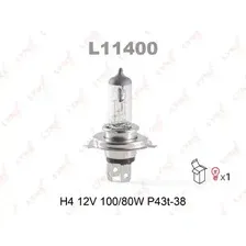 Автолампа P43t-38 LYNXAUTO L11400 H4 12