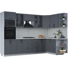 Готовая кухня Интерлиния Тренд 1.68x3.0 ВТ правая (пепел/пепел/опал светлый)