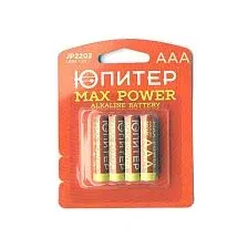 Батарейка AAA LR03 1,5V alkaline 4шт. ЮПИТЕР MAX POWER