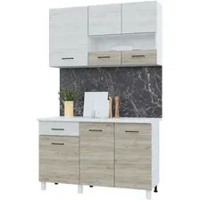 Готовая кухня Горизонт Trend 1300 (крафт белый/крафт серый)