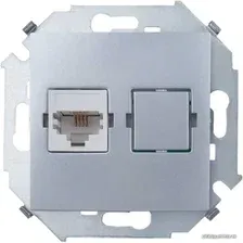 Розетка телефонная Simon 1591480-033 (алюминий)