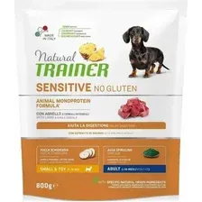 Сухой корм для собак Trainer Natural No Gluten для мелких пород с чувств. пищев. с ягненком 800 г