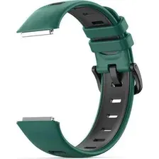 Ремешок Rumi силиконовый для Huawei Band 7 (зеленый/черный)