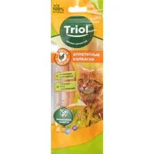 Лакомство для кошек Triol Колбаски из курицы с треской (40 г)