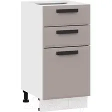 Шкаф напольный Трия Тиана 1Н4Я3 (белый/мокко супермат)