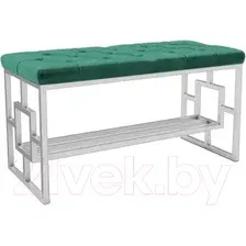 Банкетка Hype Mebel Квадро Люкс (белый/зеленый)