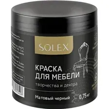 Акриловая краска Solex для мебели, черный матовый, 750 г