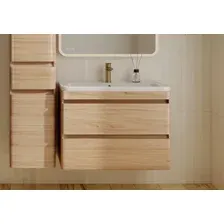 Symbolite Тумба под умывальник Атлантика 80 Люкс Plus (подвесная, ясень перламутр)