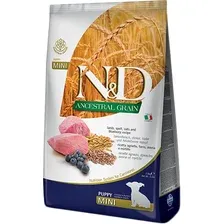 Сухой корм для собак Farmina N&D Ancestral Grain Lamb & Blueberry Puppy Mini (с ягненком, спельтой, овсом и черникой) 2.5 кг