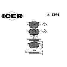 Тормозные колодки дисковые передняя ось ICER 181294