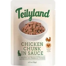 Влажный корм для кошек Teilyland Кусочки с курицей в соусе (85г)
