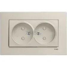 Розетка двойная скрытая VIKO Novella бронза (93000255)