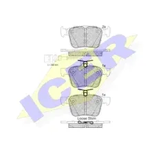 Тормозные колодки дисковые задняя ось ICER 182098-203