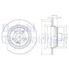 Тормозной диск DELPHI BG3725 полный , задняя ось