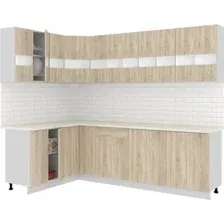 Готовая кухня Кортекс-мебель Корнелия Экстра 1.5x2.7м (дуб сонома/марсель)