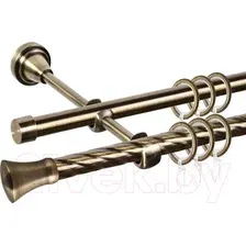 Карниз для штор АС ФОРОС Grace D16K/16Г + наконечники Монако (1.6м, антик)