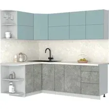 Кухонный модуль Интерлиния Мила Матте 1.5x2.3 А (океан/керамика/опал светлый)