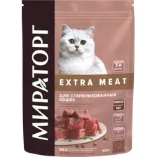 Сухой корм для кошек Мираторг Extra Meat для стер. кошек с нежной телятиной / 1010024081 (400г)