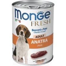 Влажный корм для собак Monge Fresh Chunks in Loaf мясной рулет с уткой (400г)