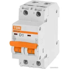 Выключатель автоматический TDM Electric ВА47-29 2Р 1А SQ0206-0148