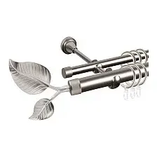 Карниз для штор АС ФОРОС Grace D25Г/16Г + наконечники Лист большой (1.8м, сатин)