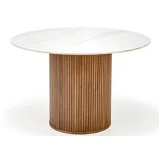 Стол обеденный Halmar Bruno, белый мрамор / ореховый