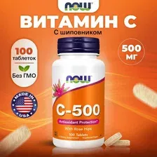 Витамин Now Foods C-500 With Rose Hips (100 таблеток)
