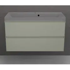 Symbolite Тумба под умывальник Манхэттен 100 Plus 2 ящика + Asti 100x45 (подвесная, олива/серый шелк)