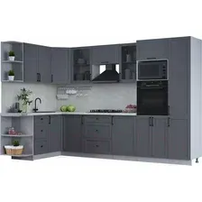 Готовая кухня Интерлиния Тренд 1.68x3.2 ВТ левая (пепел/пепел/опал светлый)