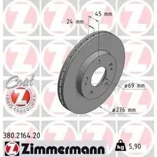 Тормозной диск ZIMMERMANN 380.2164.20 вентилируемый , передняя ось