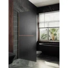 Душевая стенка MaybahGlass 119x195 / MGD-718-2ш (графитовое матовое стекло/бронза)