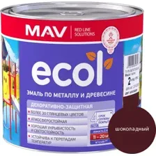Эмаль ECOL по металлу и древесине (ПФ-115) шоколадная глянцевая 2,4 л. (2 кг)