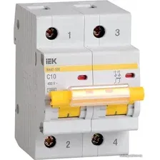 Выключатель автоматический IEK ВА 47-100 10А 2P 10кА С MVA40-2-010-C