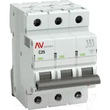 Выключатель автоматический EKF Averes AV-6 3P 25A (C) 6kA mcb6-3-25C-av