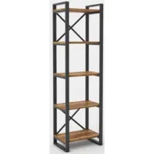 Стеллаж Hype Mebel Стандарт 80x170 (черный/дуб галифакс олово)