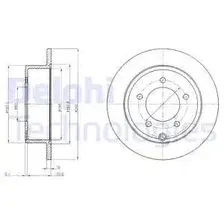 Тормозной диск DELPHI BG4179 полный , задняя ось