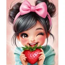 Алмазная мозаика  Феникс Девочка с клубникой 71338