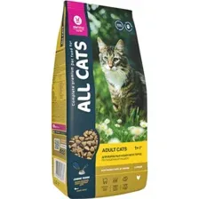 Корм для кошек All Cats для взрослых, сухой полнорационный с говядиной и овощами,  2.4 кг